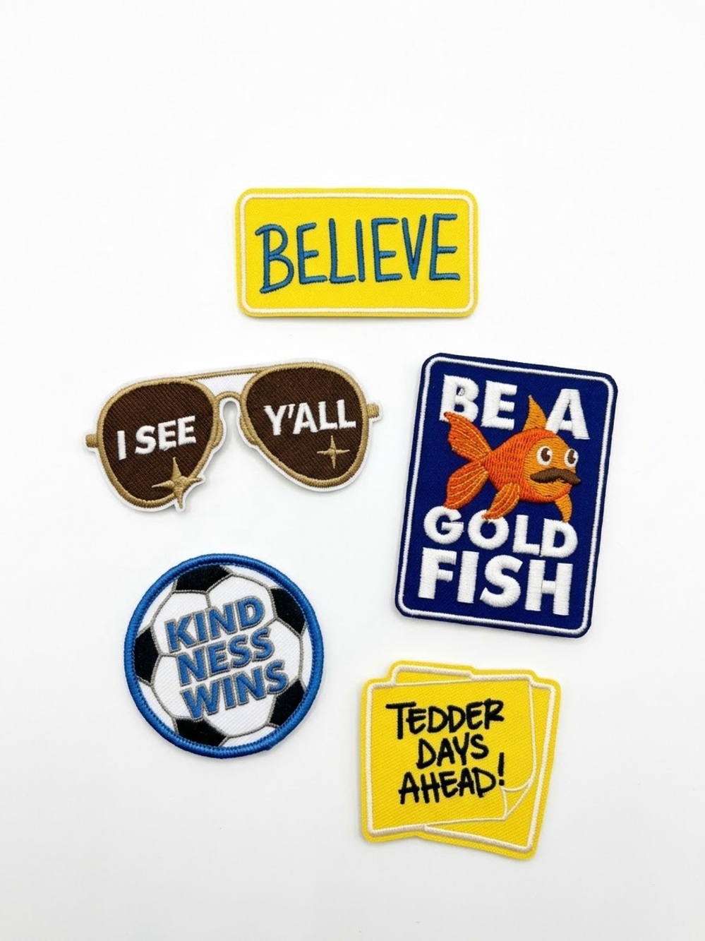 ⚽️ Ted Lasso Pin Patch Set NEW 5pc Believe Kindness Wins 💙